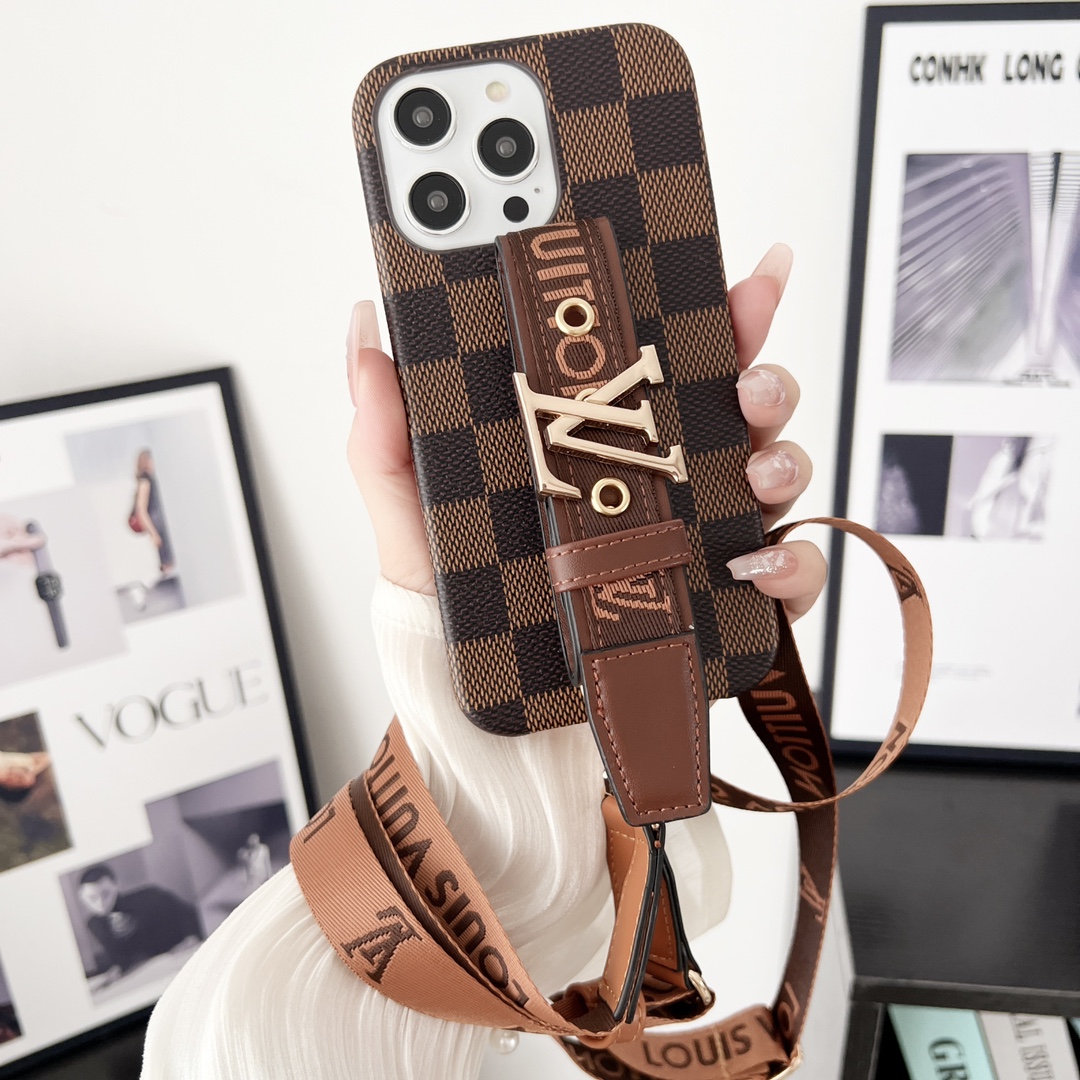 Louis Vuitton Classic Monogram Wrist Strap Luxury Phone Case