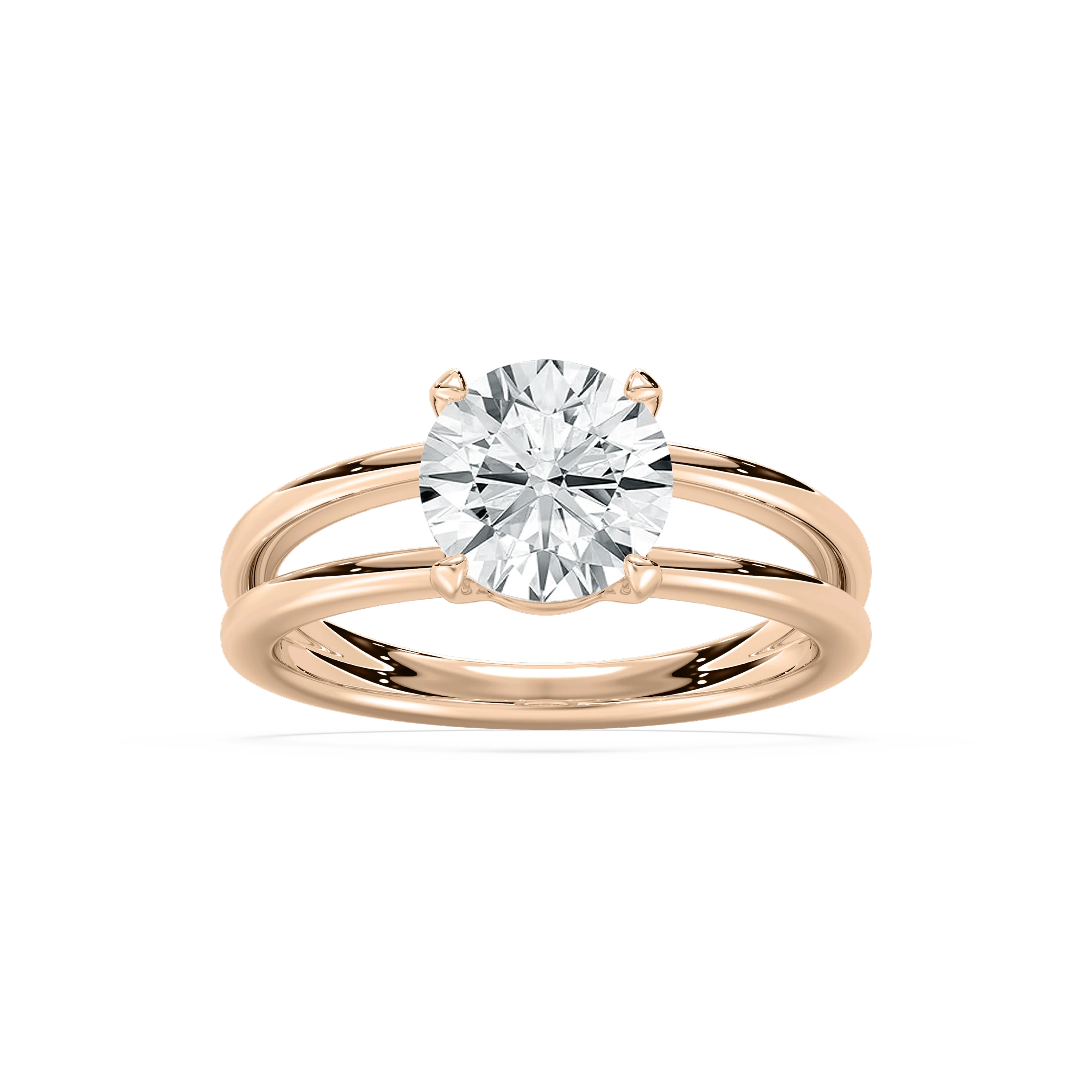 Duet 2 ctw Round Lab Grown Diamond Duet Split Shank Solitaire Engagement Ring