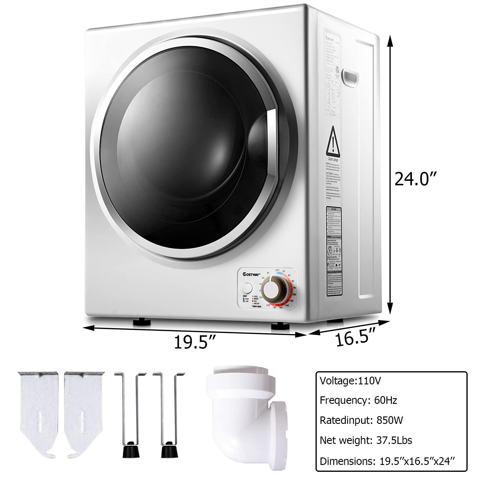 COSTWAY Compact Laundry Dryer