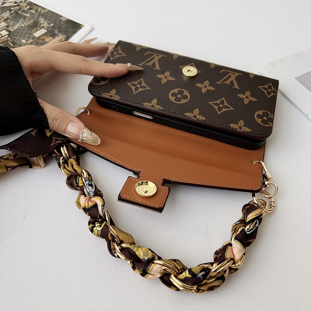 Louis Vuitton & Gucci Luxury Monogram Wallet Crossbody Phone Purse Case
