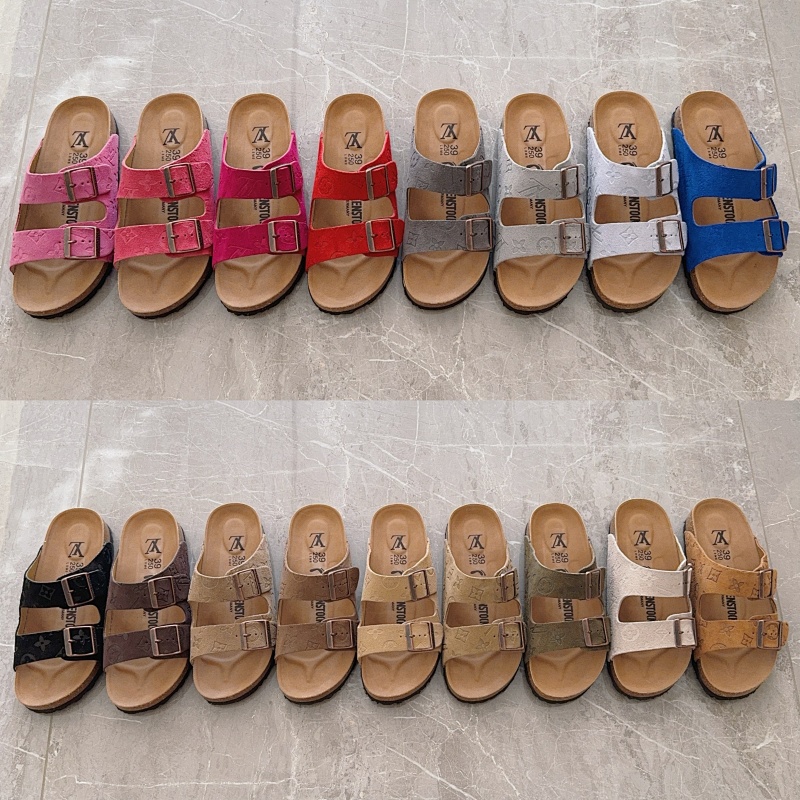 3 D Logo Birken-Style Two-Strap Sandals