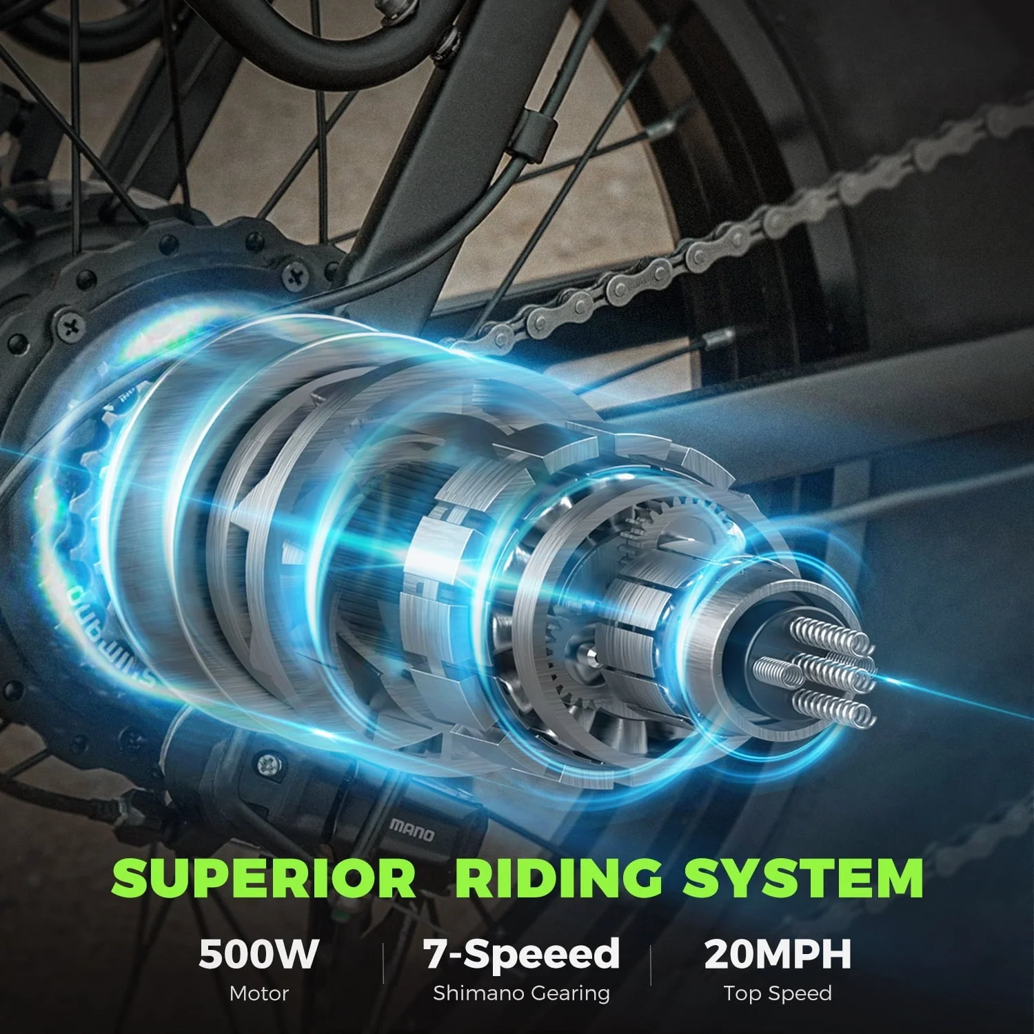 isinwheel D4 20in Folding Fat Tire Electric Bike, 500W, 15Ah