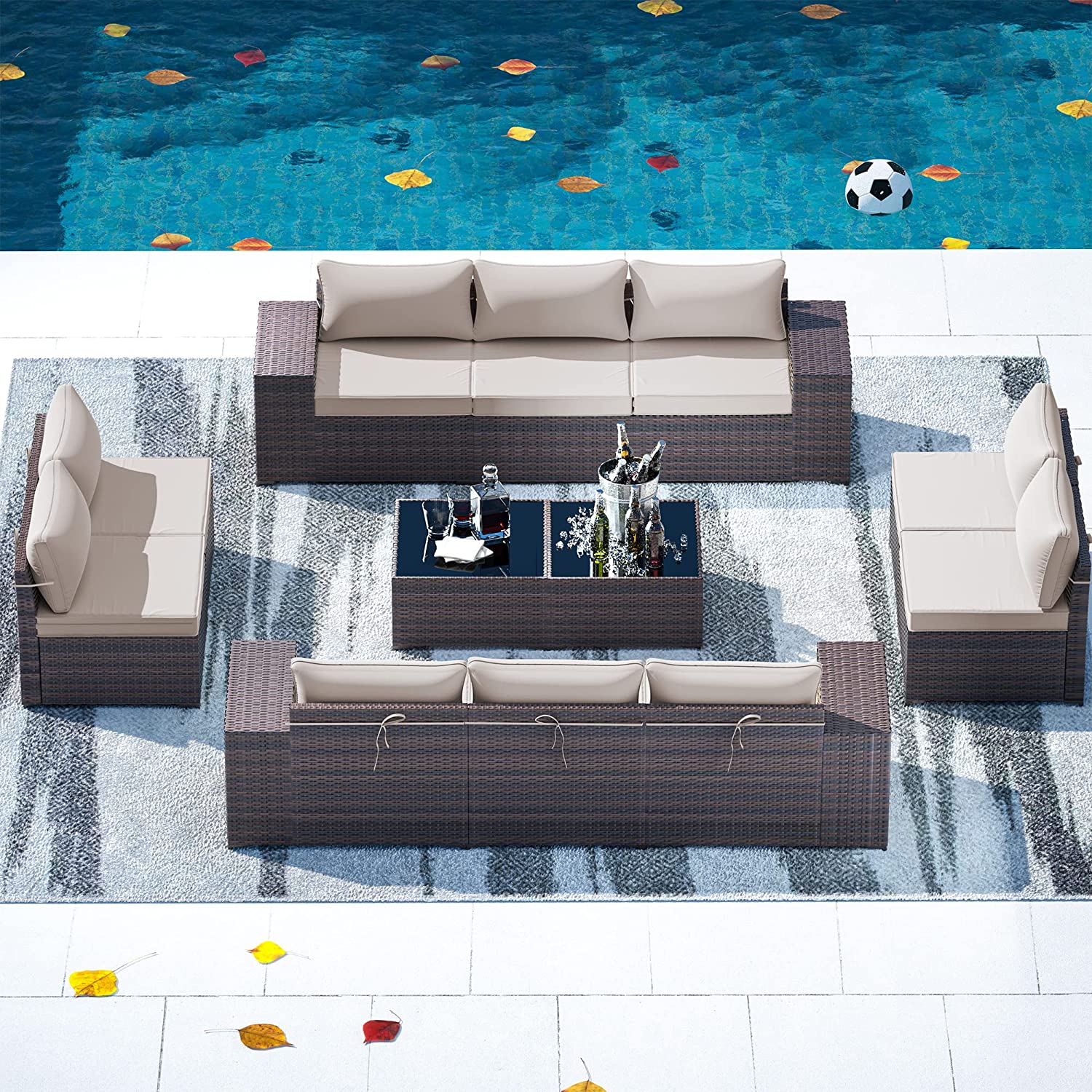 Outdoor Patio Furniture Sets 12-Pc Patio Sectional Furniture