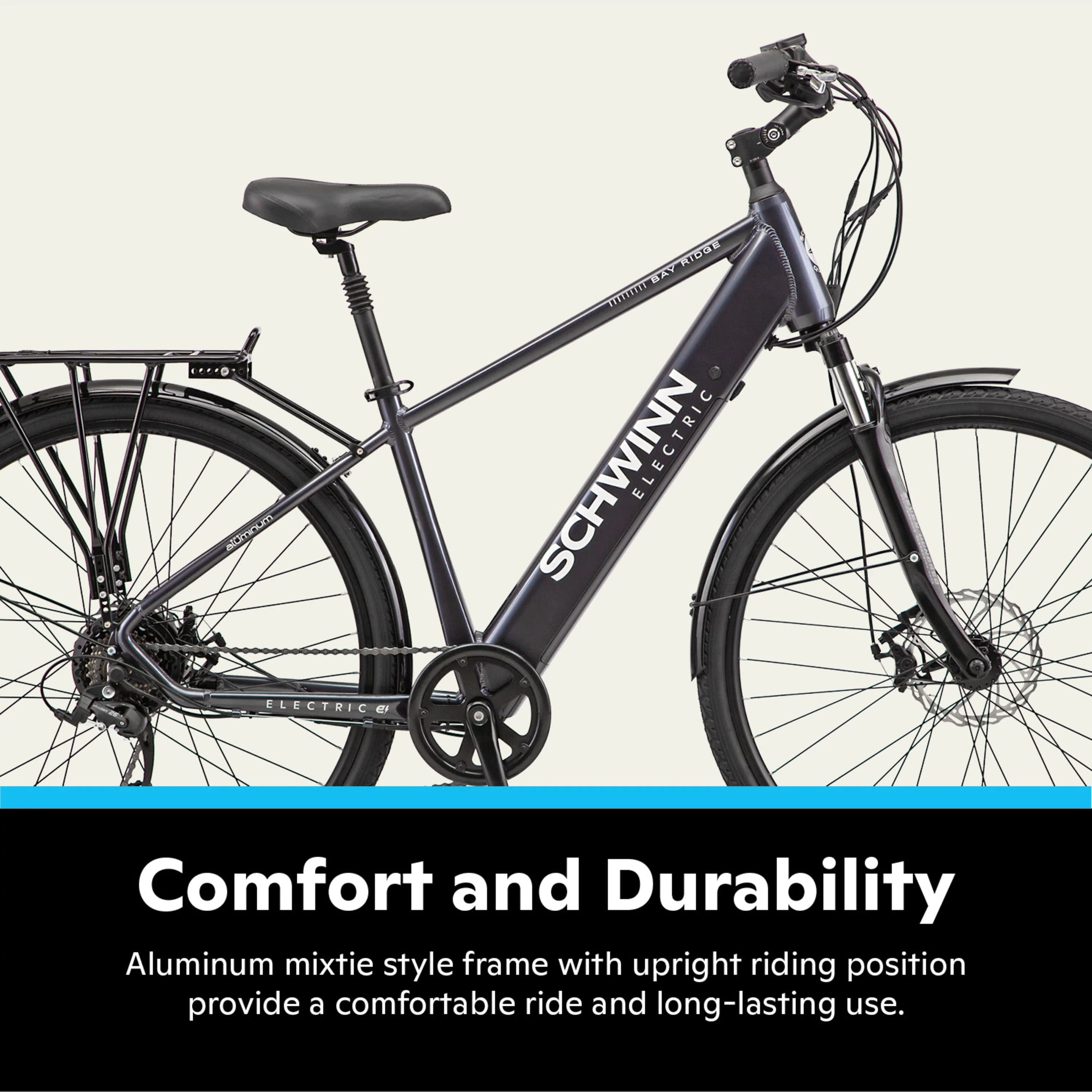 Schwinn Bay Ridge 700c Hybrid Electric Bike, 250W, Gray