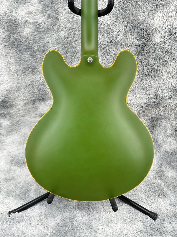 ES-335 Green Jazz Electric Guitar Chrome Part HH Pickup Semi Hollow 6 strings