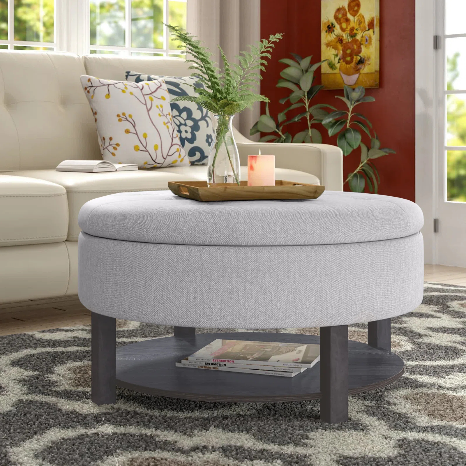 Lindquist Round Tufted Storage Ottoman