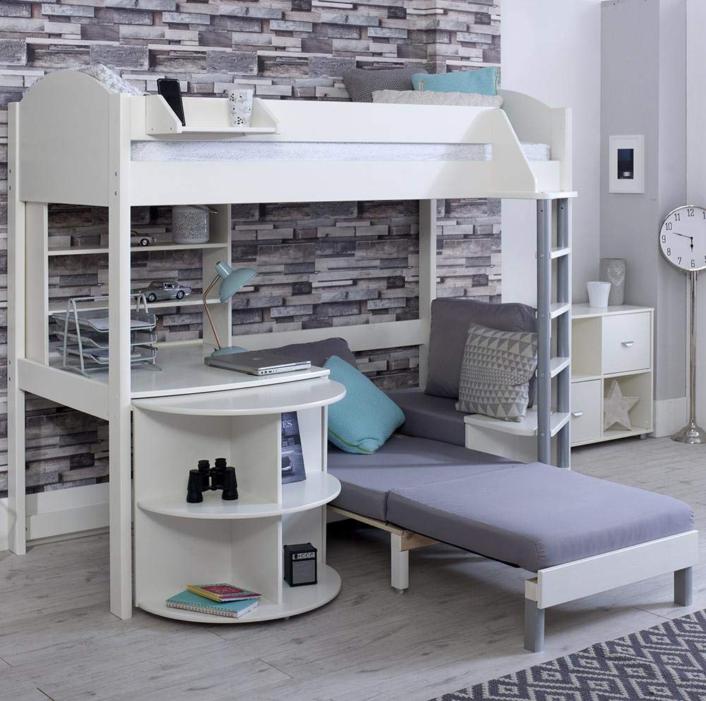 Noah E High Bed, Desk & Sofabed in Black