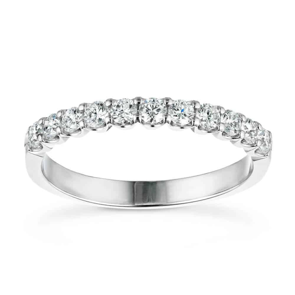 Anna Round Lab Grown Diamond Eleven Stone Shared Prong Anniversary Band