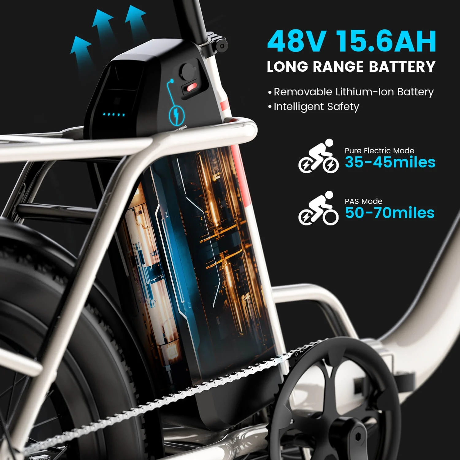 5TH WHEEL W11B-W 20in Folding Electric Bike, 500W, White