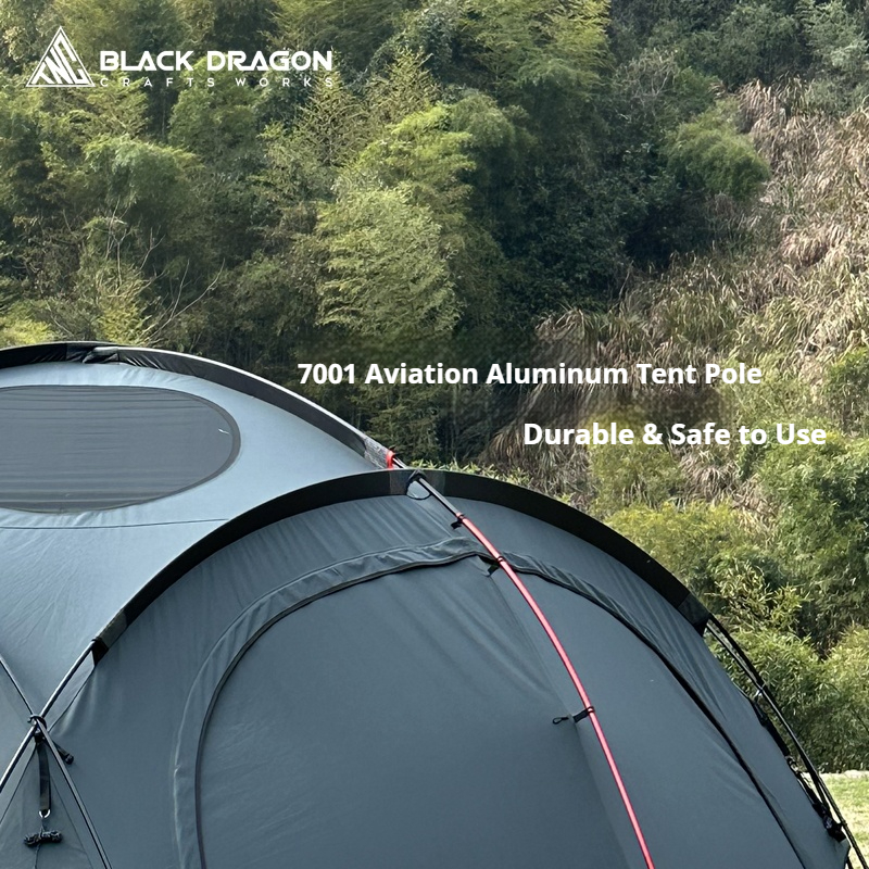 BLACK DRAGON S480 Cotton Canvas Tent Spherical Dome, Large Space, Windproof and Rainproof
