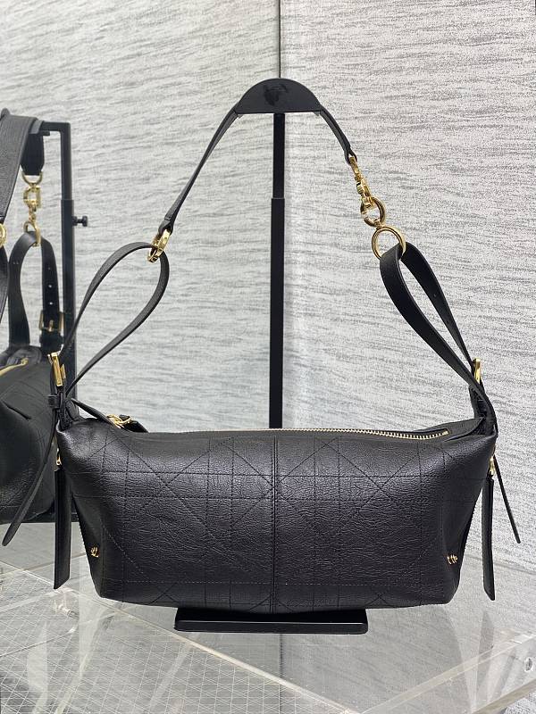 Dior Journey Hobo Bag Small Black Waxed