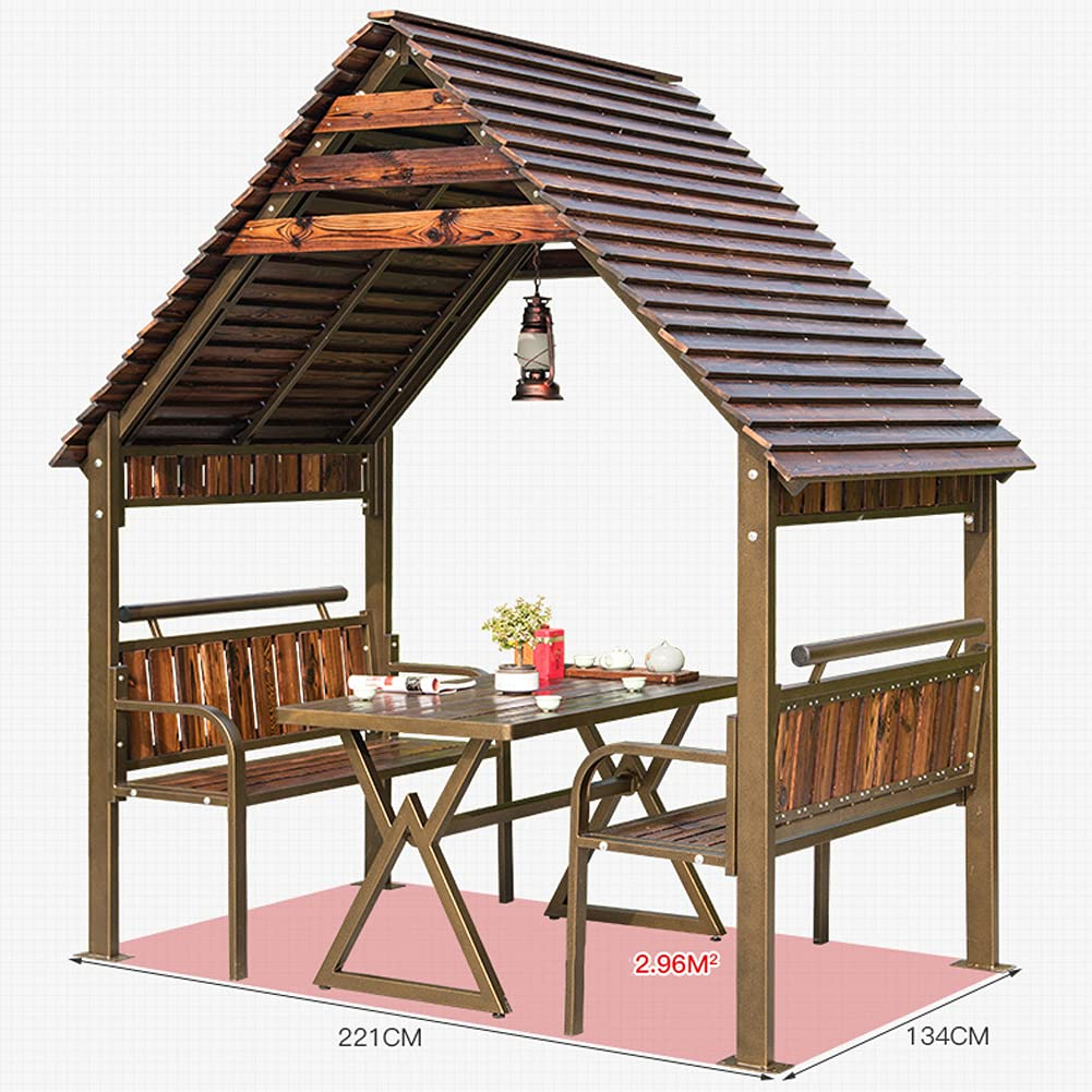 Wood Patio Garden Pavilion Rain Proof Removable House