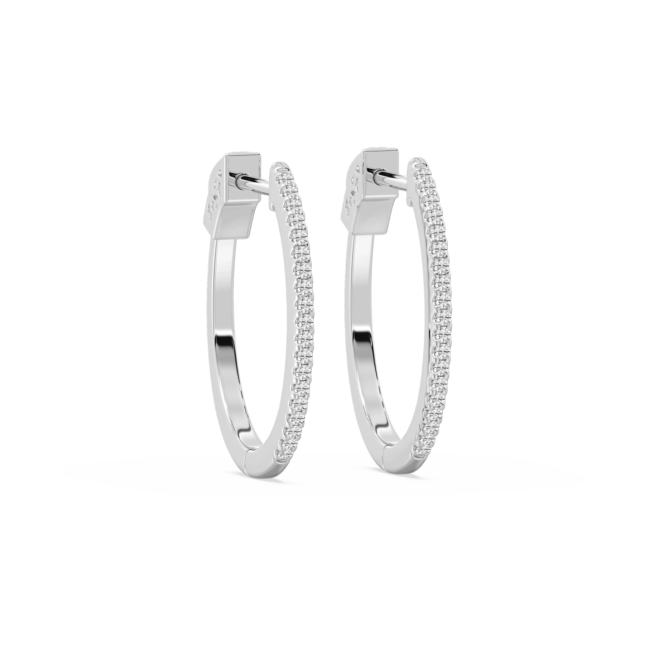 1/6 ctw Round Lab Grown Diamond Petite Hinged Hoop Earrings