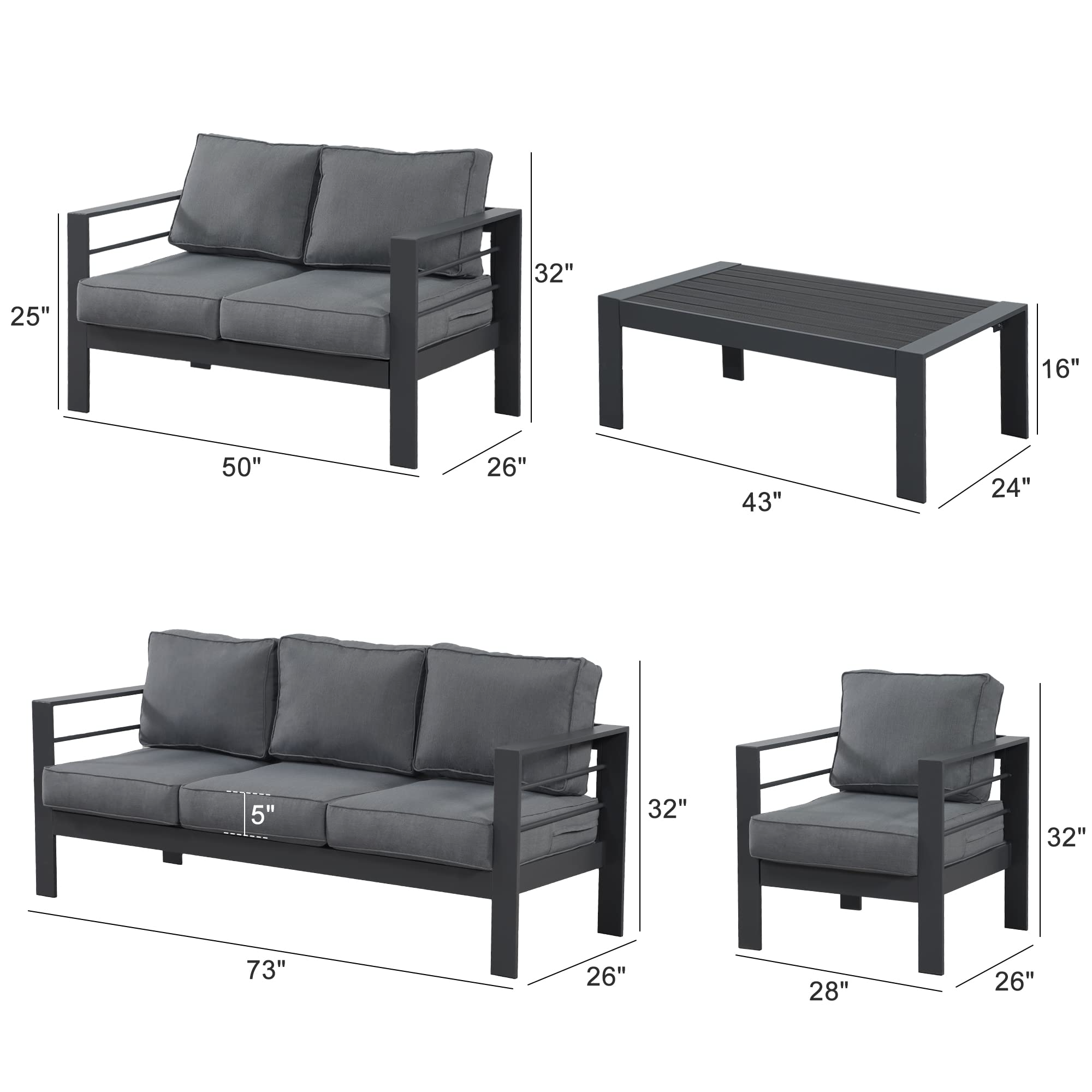 Aluminum Patio Furniture Set