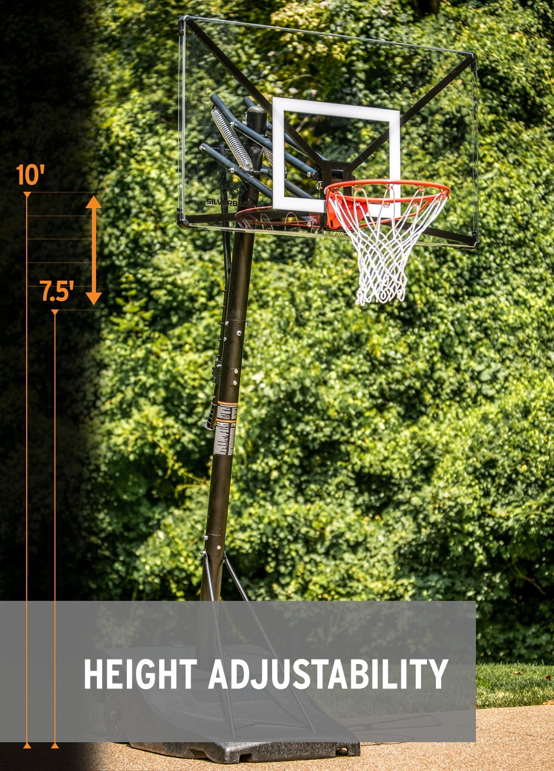 Portable Height-Adjustable Basketball Hoop - Easy Lift & Roll