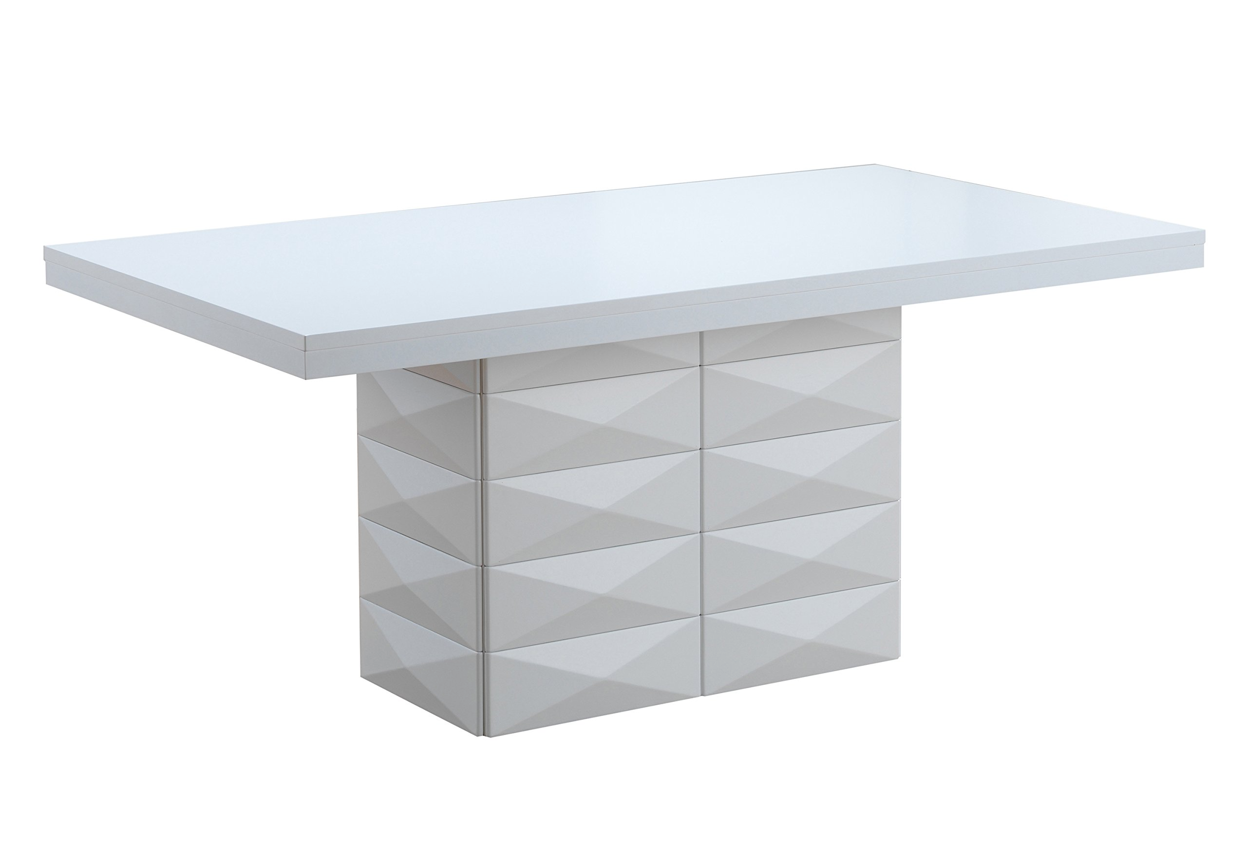 Milan 7 Piece White Modern Rectangle Dinette Dining Room Table