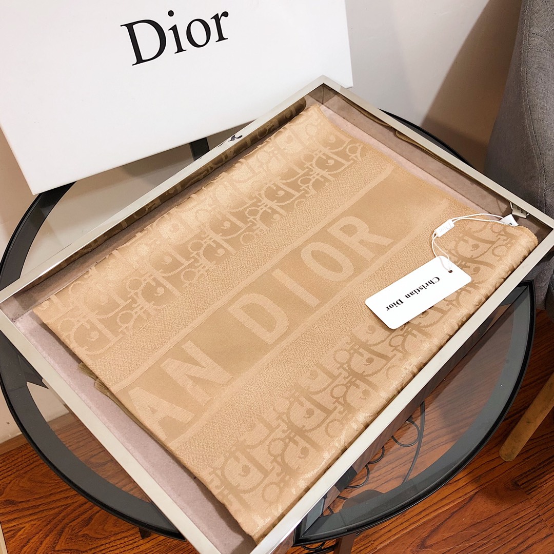 Dior Logo Jacquard Scarf Beige product images