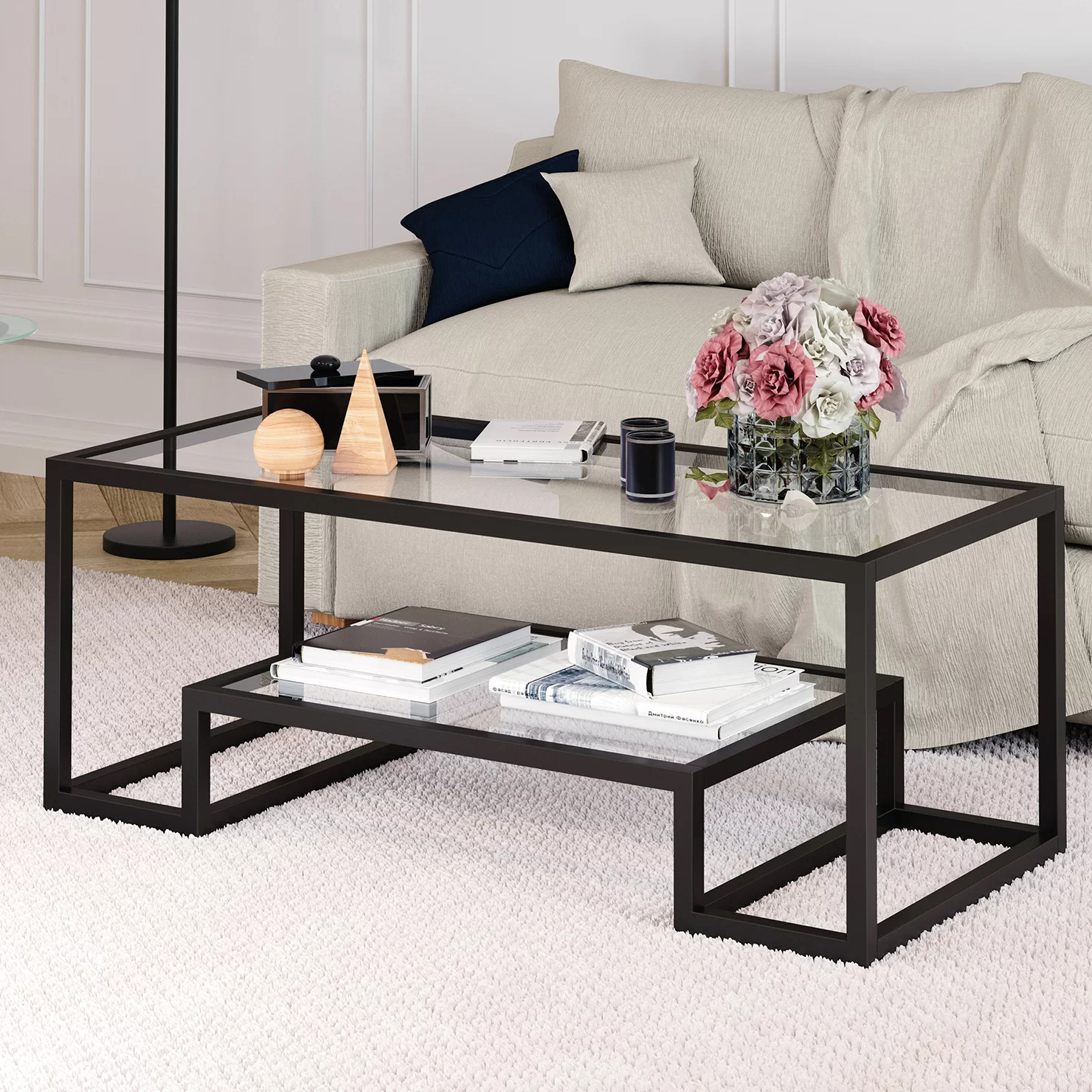 Shumake Frame Coffee Table with Storage