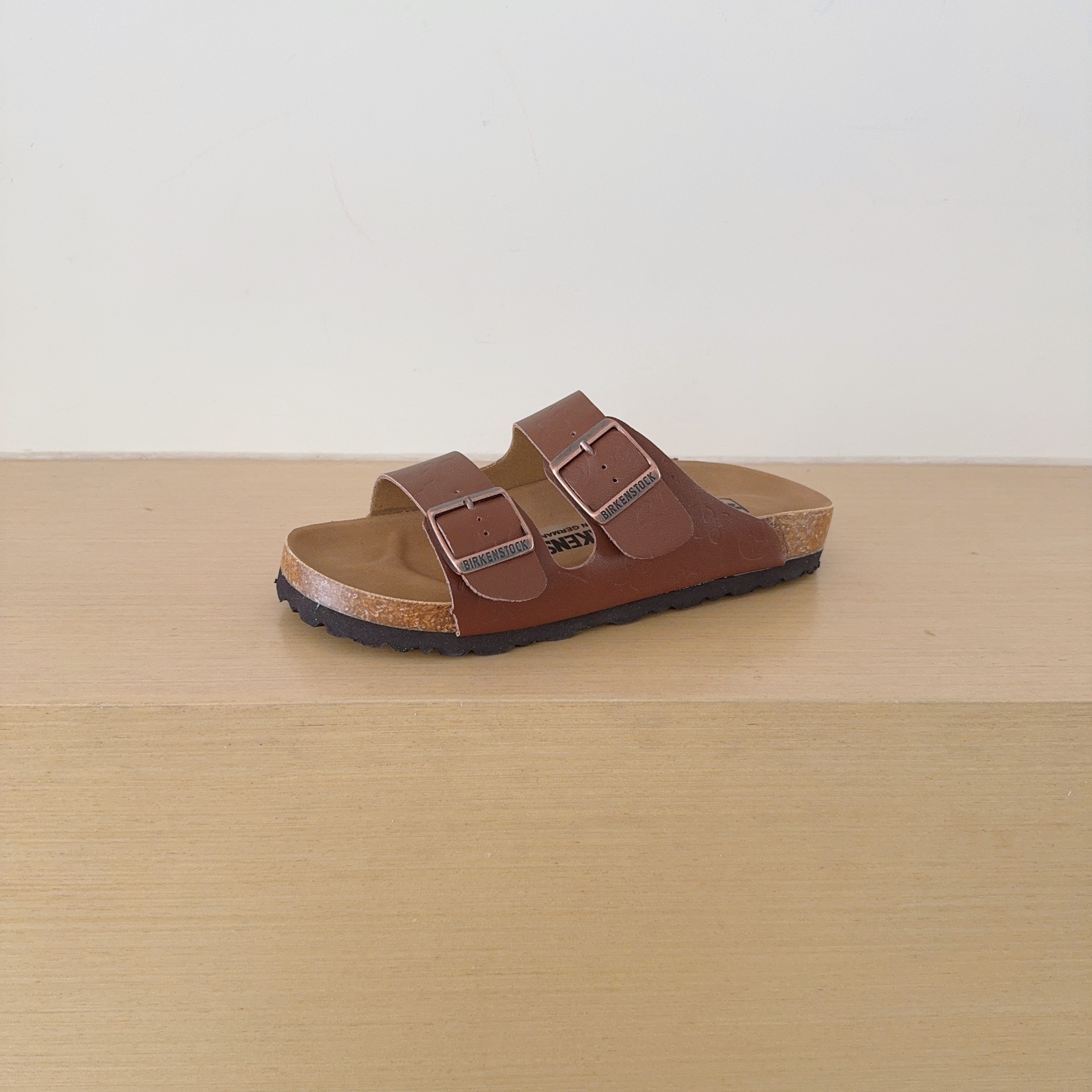 3 D Logo Birken-Style Two-Strap Sandals