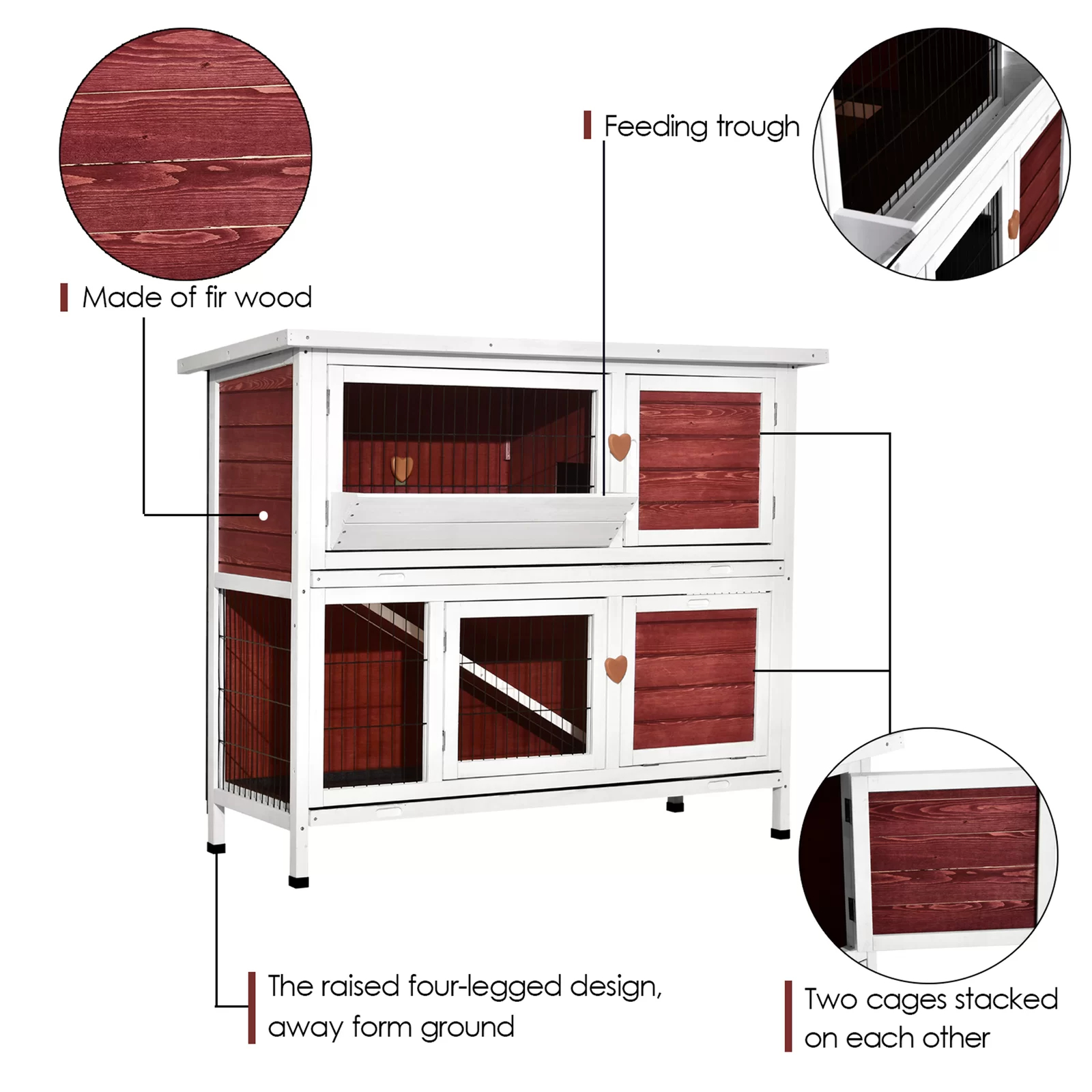 Handler Weather Resistant Small Animal Hutch with Ramp