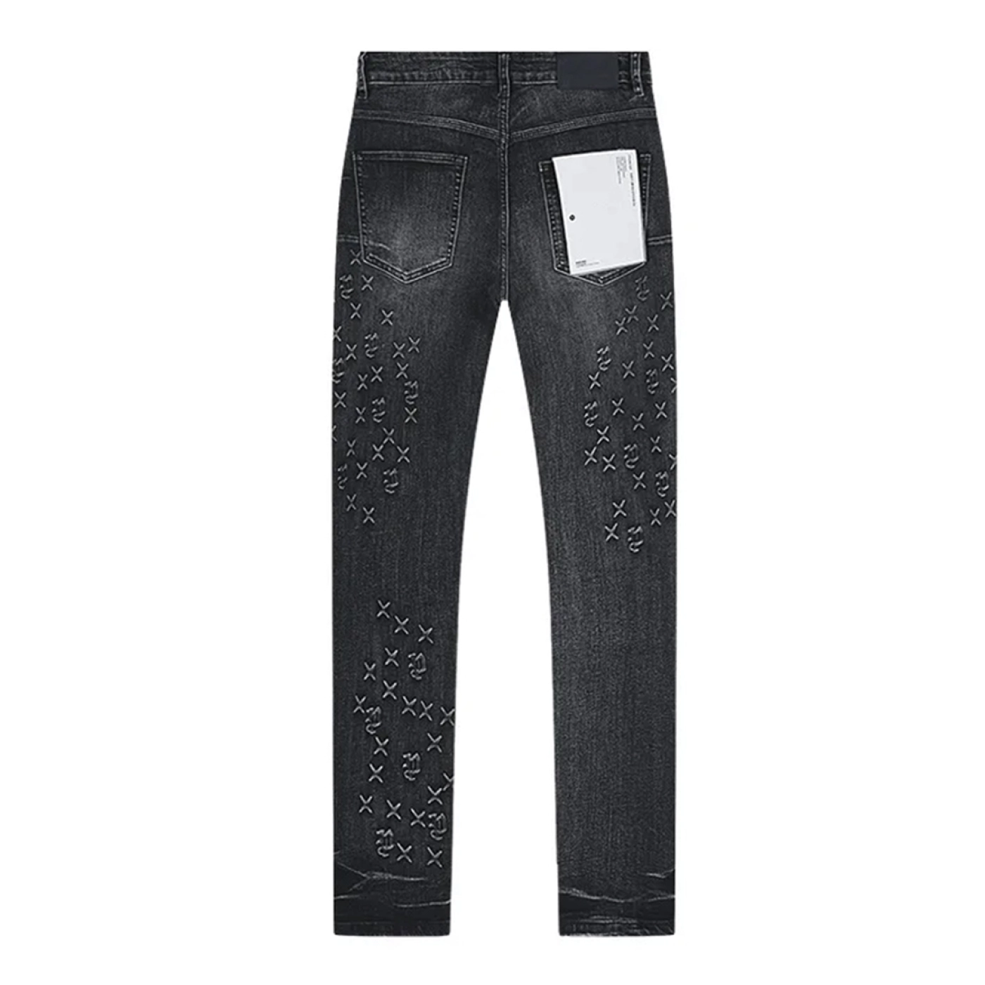 Purple Brand Jeans Cross-Embroidered Jeans