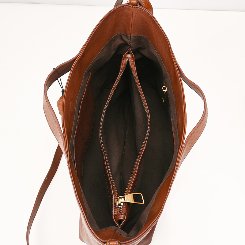 Full-Grain Leather Tote Bag Cognac