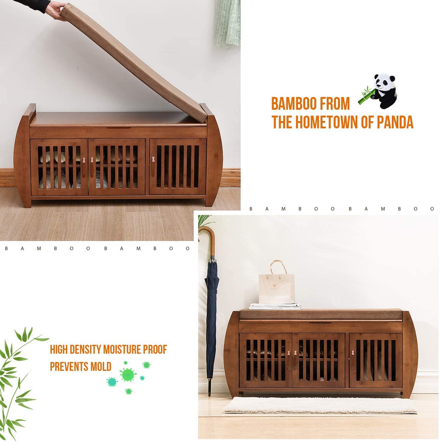 10 Pair Shoe Storage Bench