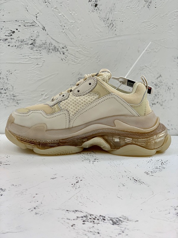 Balenciaga Triple S Air-Cushion Oatmeal Sneakers