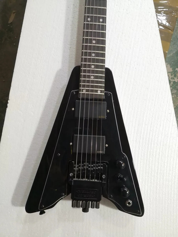 Headless 6 Strings Electric Guitar with Black Hardware, Rosewoodood Fretboard