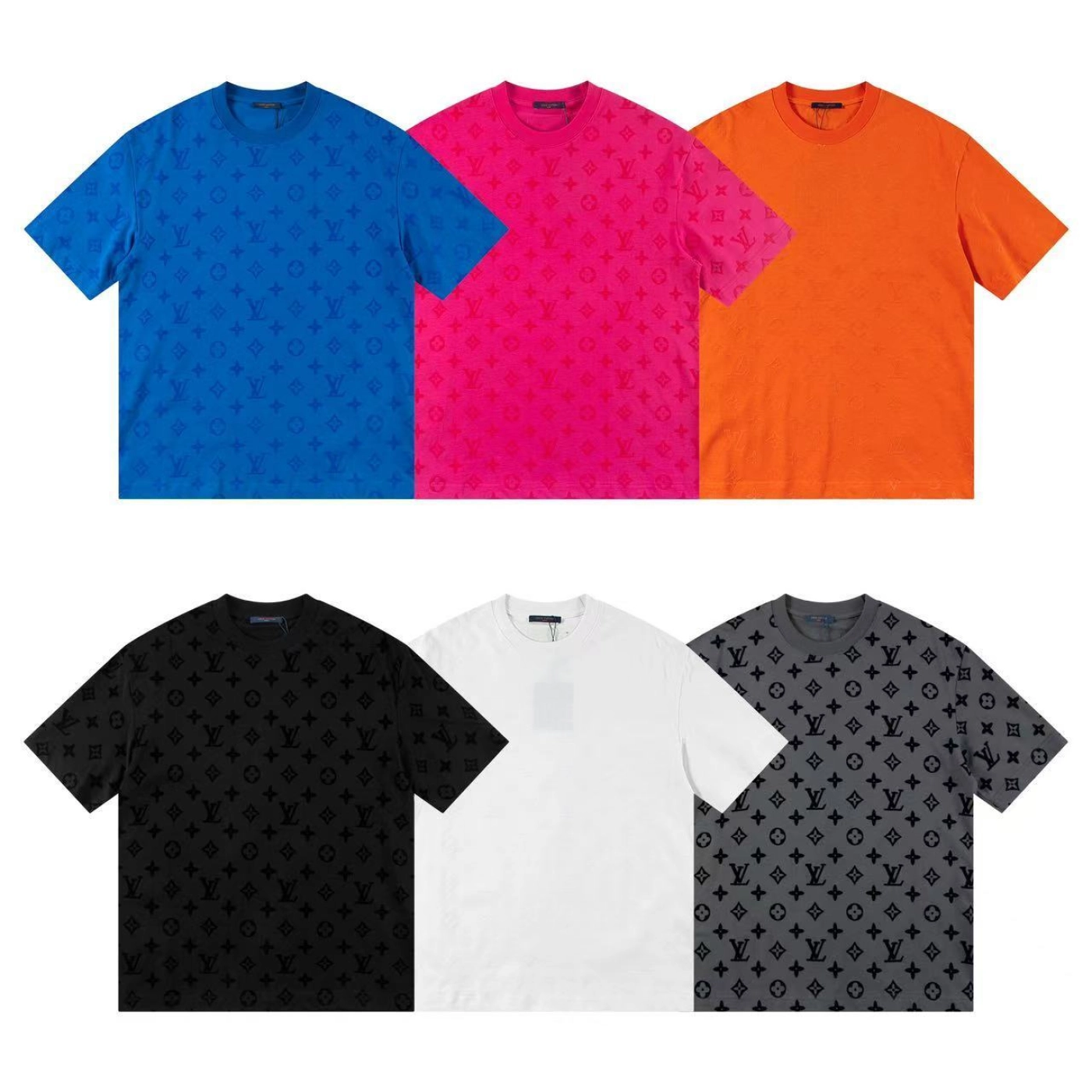 Louis Vuitton T-shirt Gray/Black/White/Orange/Hot Pink