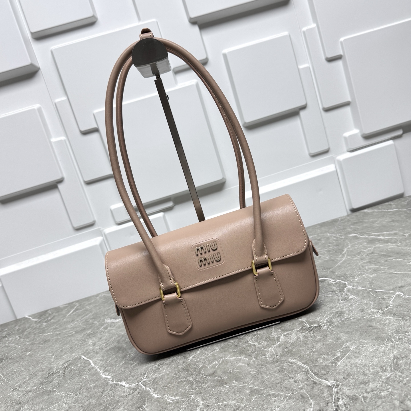Miu Miu Leather Rectangular Flap Shoulder Bag