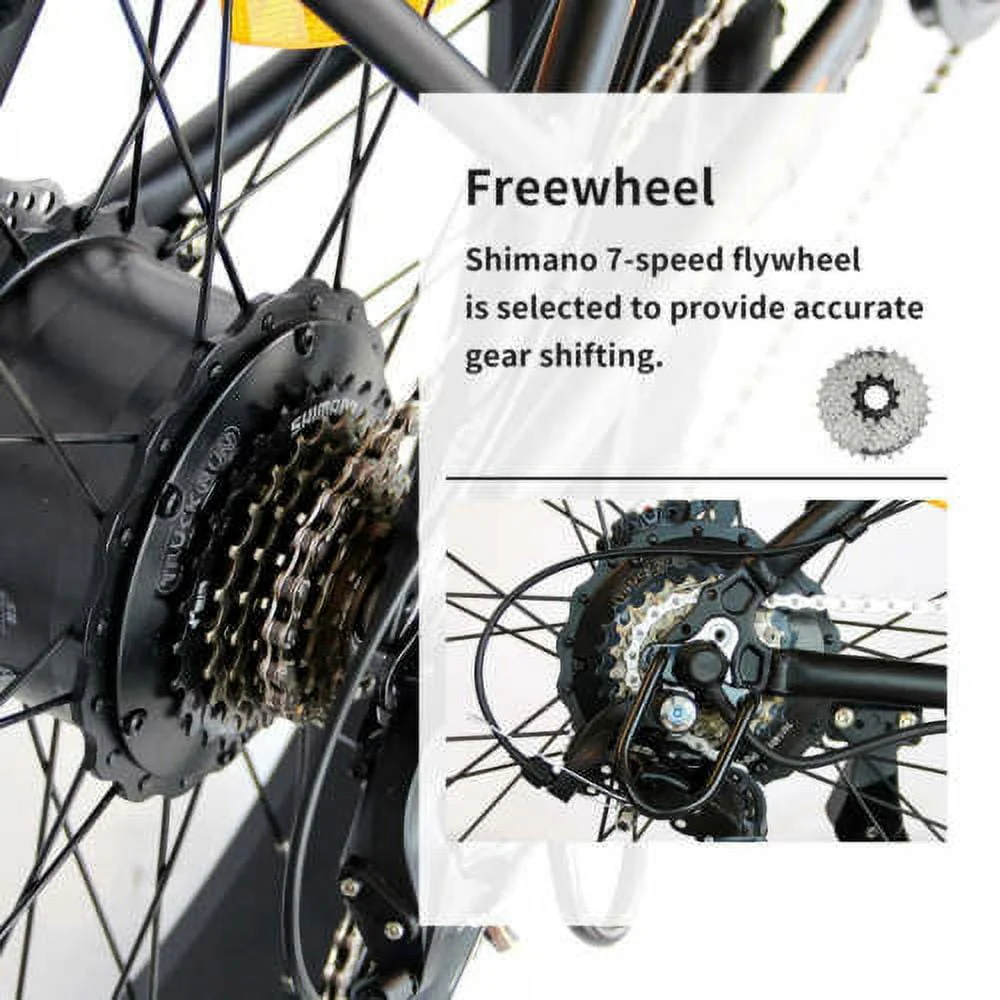 Aostirmotor 26in Fat Tire Electric Mountain Bike, 749W, Black