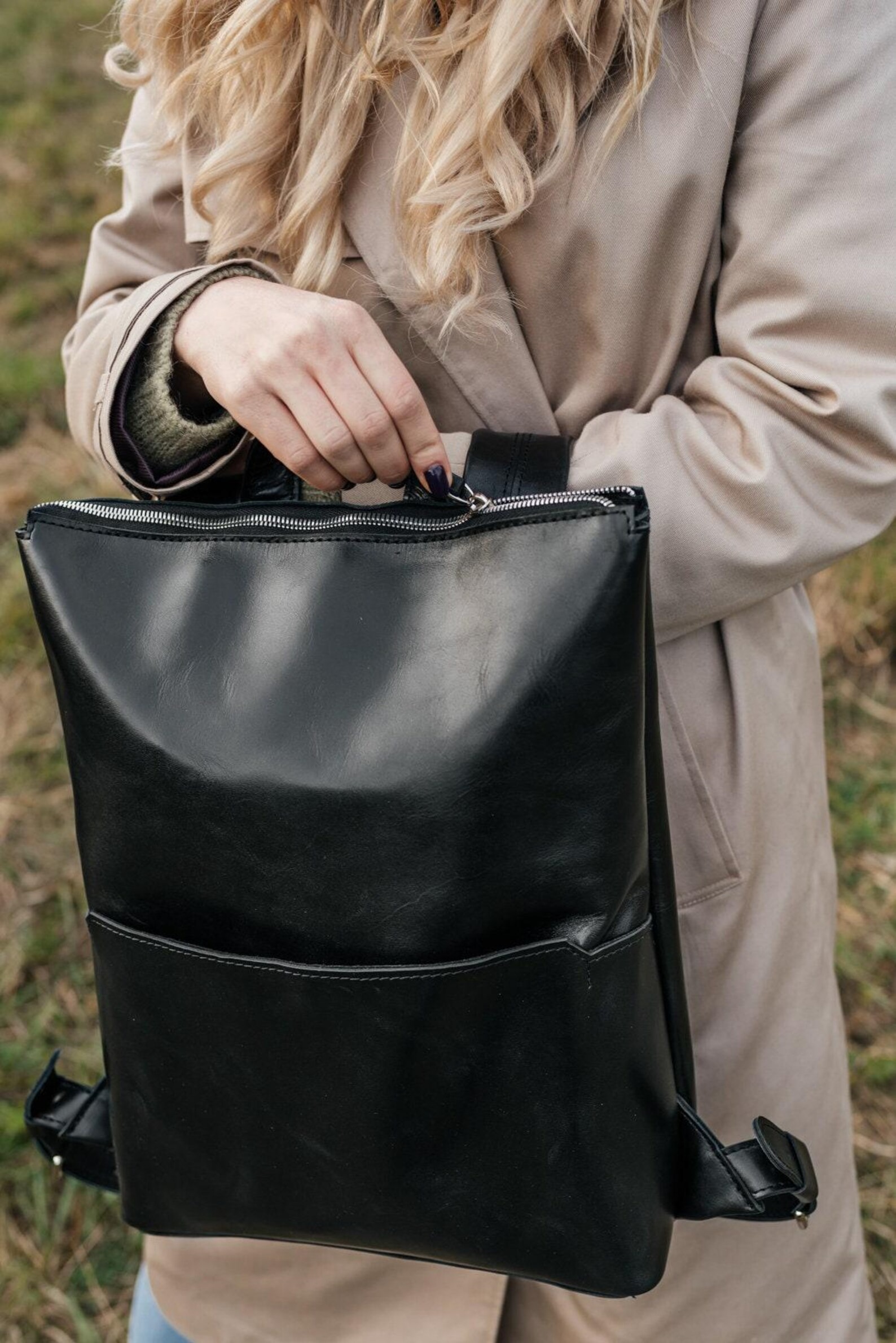The Sleek Convertible Leather Backpack