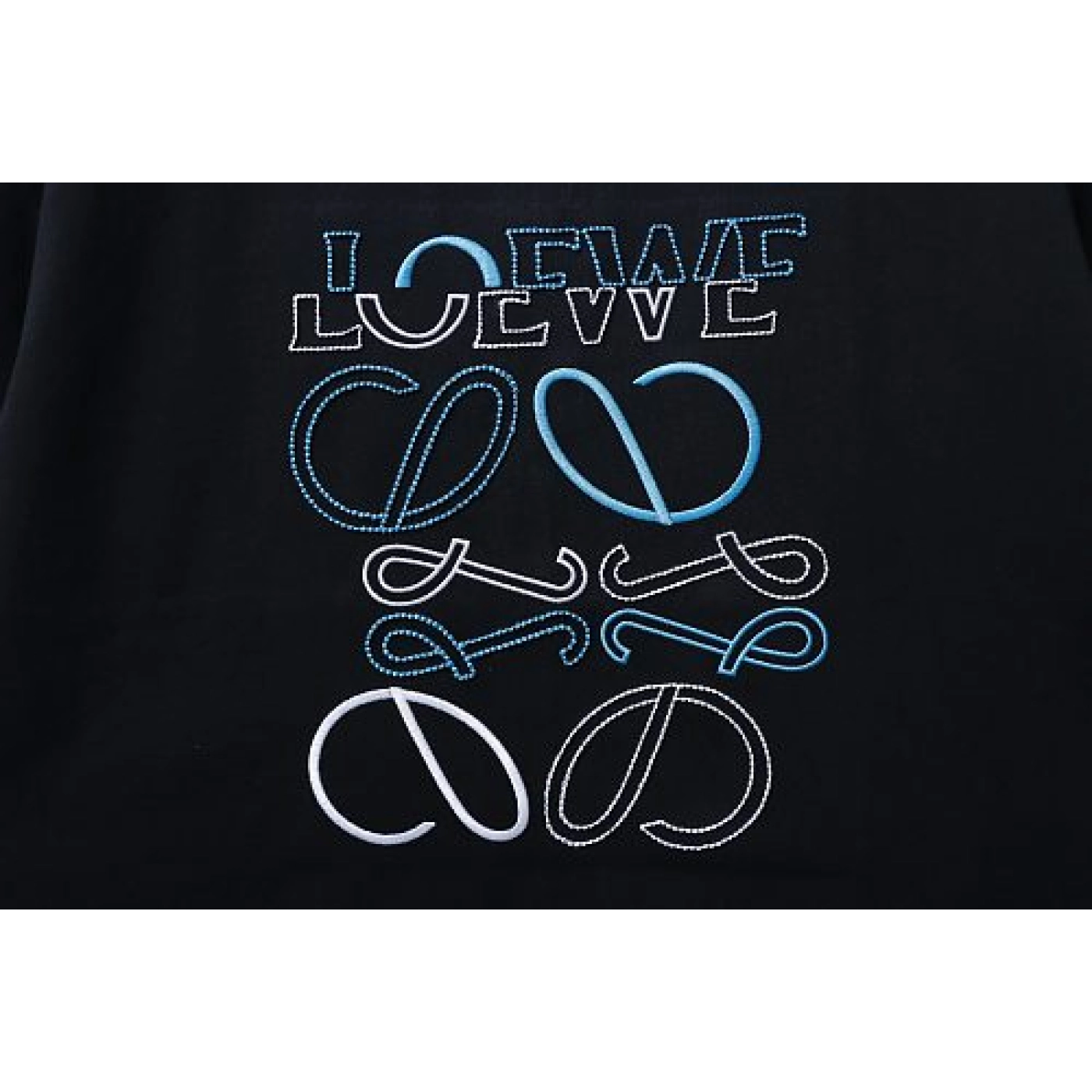 Loewe Misaligned Logo Embroidered T-Shirt Black
