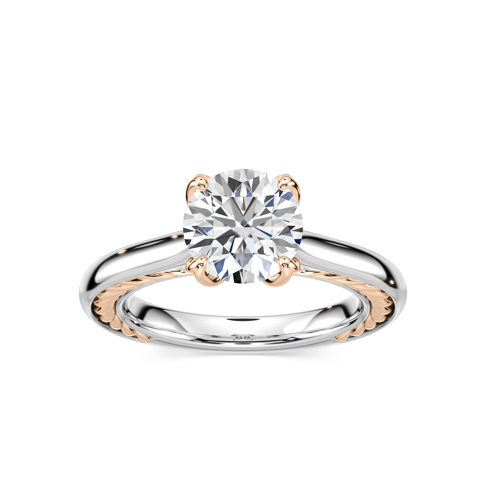 Rani Round Lab Grown Diamond Lasso Rope Solitaire Engagement Ring