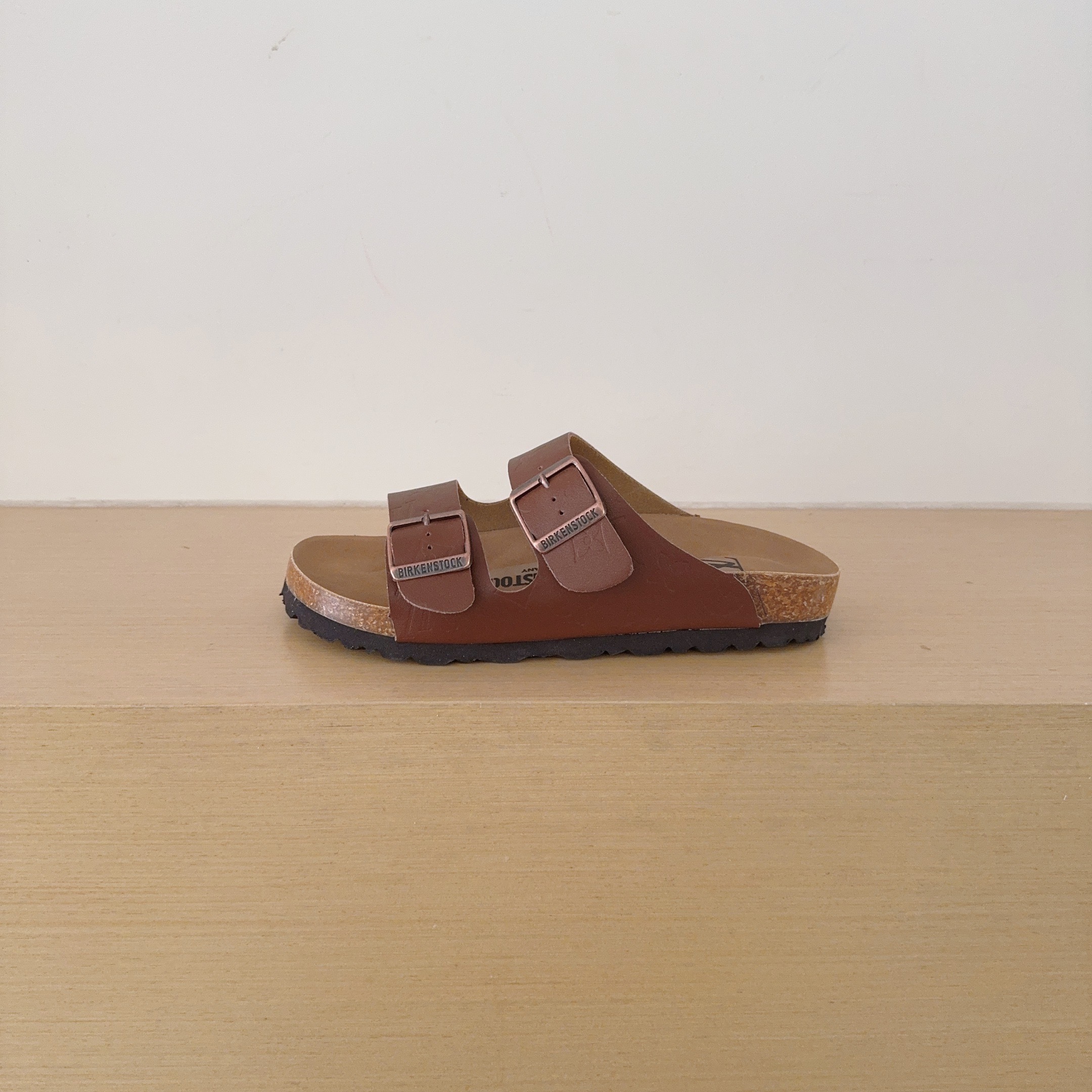 3 D Logo Birken-Style Two-Strap Sandals