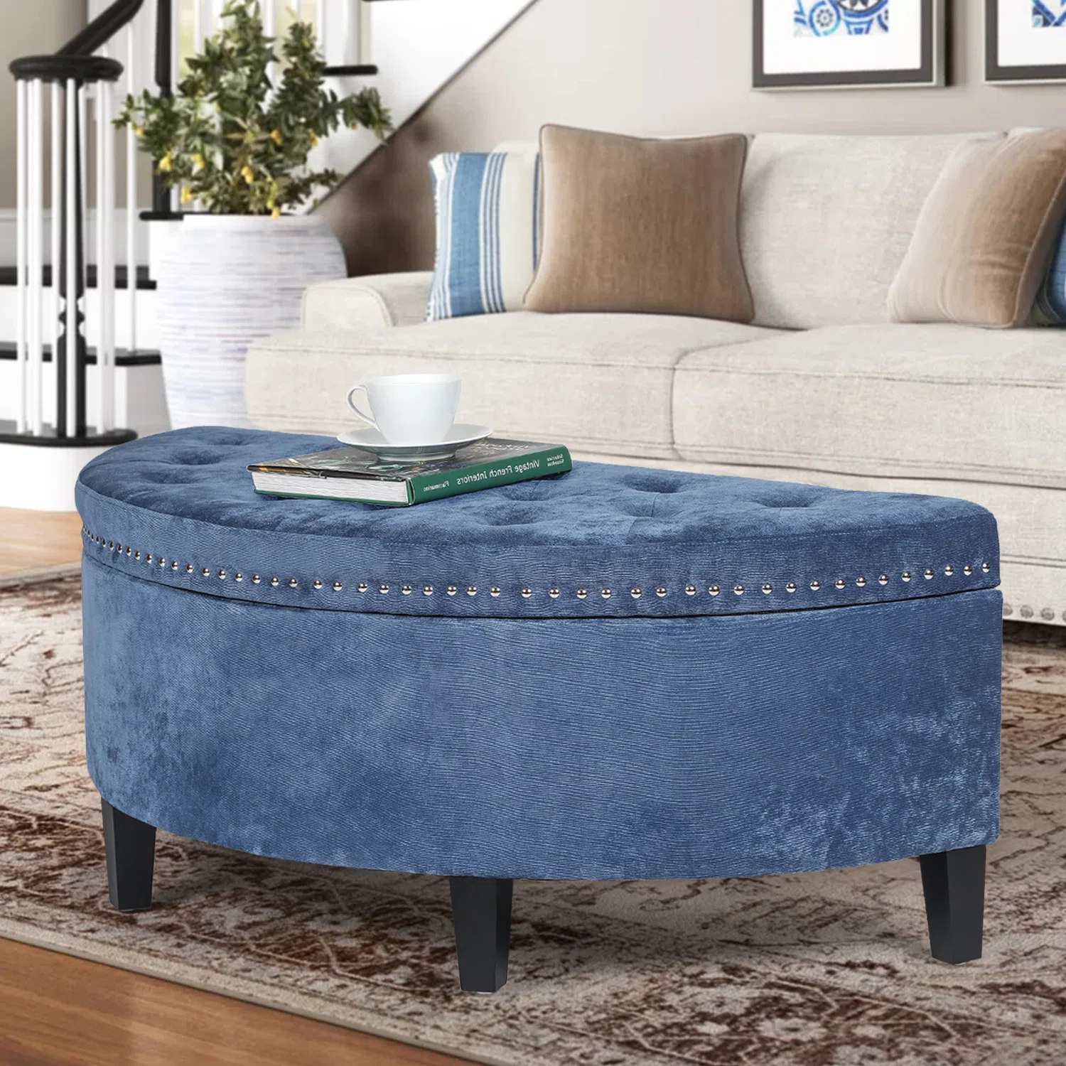 Roxann Upholstered Flip Top Storage Bench