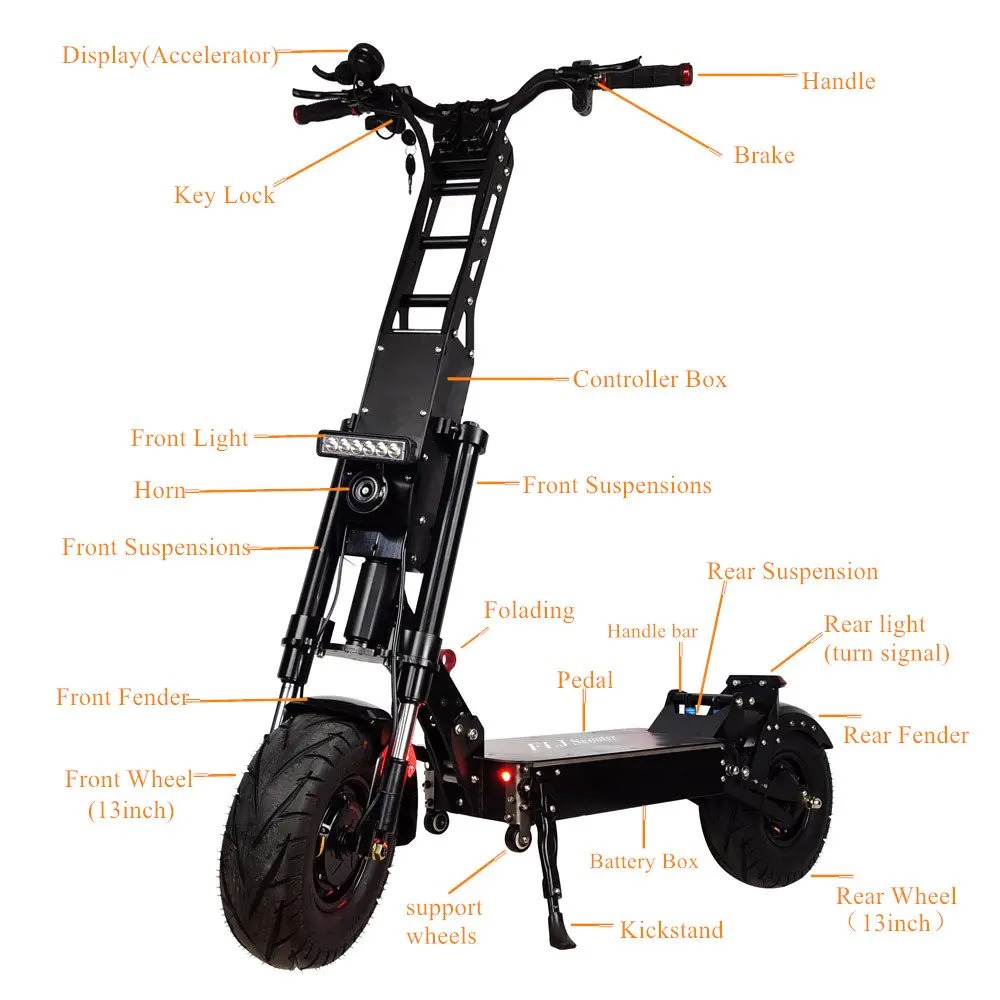 90-150KMFLJ Upgraded Version 13 Inch Wheels 60V 6000W E Scooter