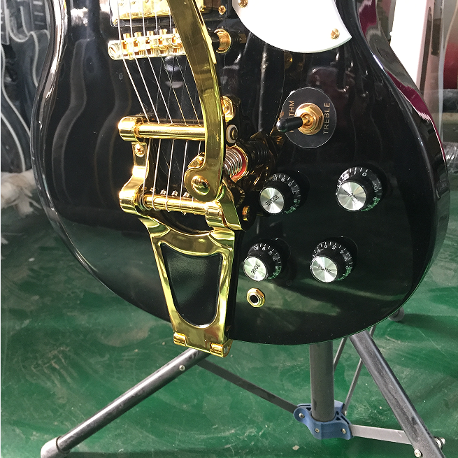 Hot Electric Guitar Black H-H-H Pickups Tremolo Bridge Mahogany Body