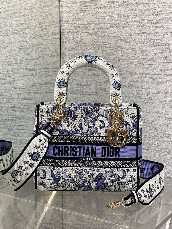 Dior Book Tote Mini Blue Toile