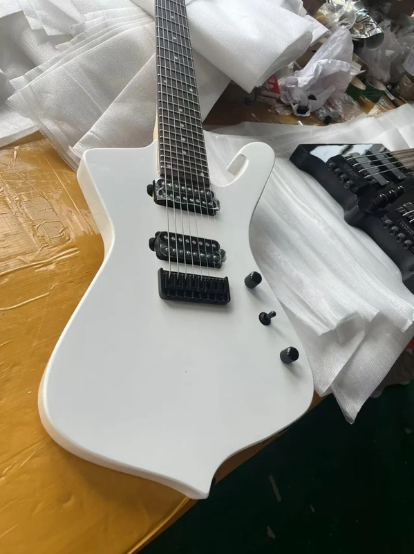 High Quality 8-string Special-shaped Electric Guitar, White Body Natural Color