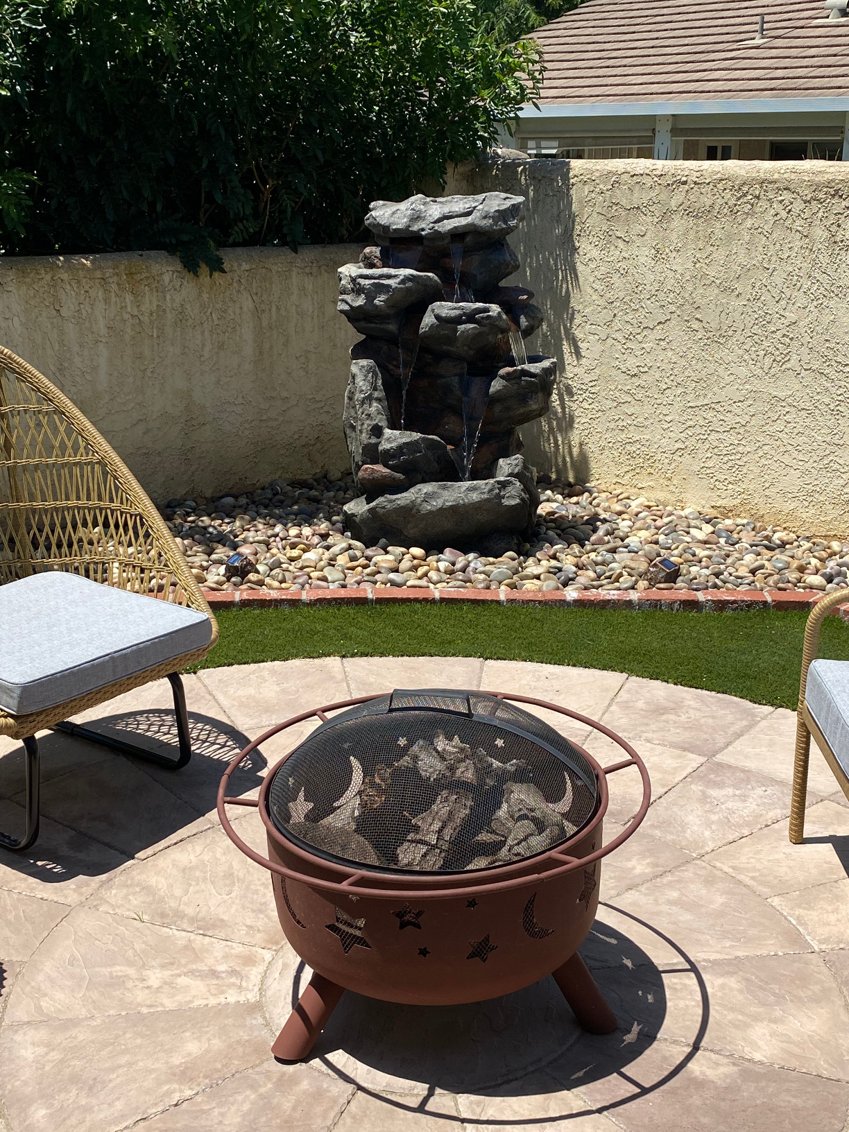 Rainforest Rock Tiered LED Lights Floor Fountain