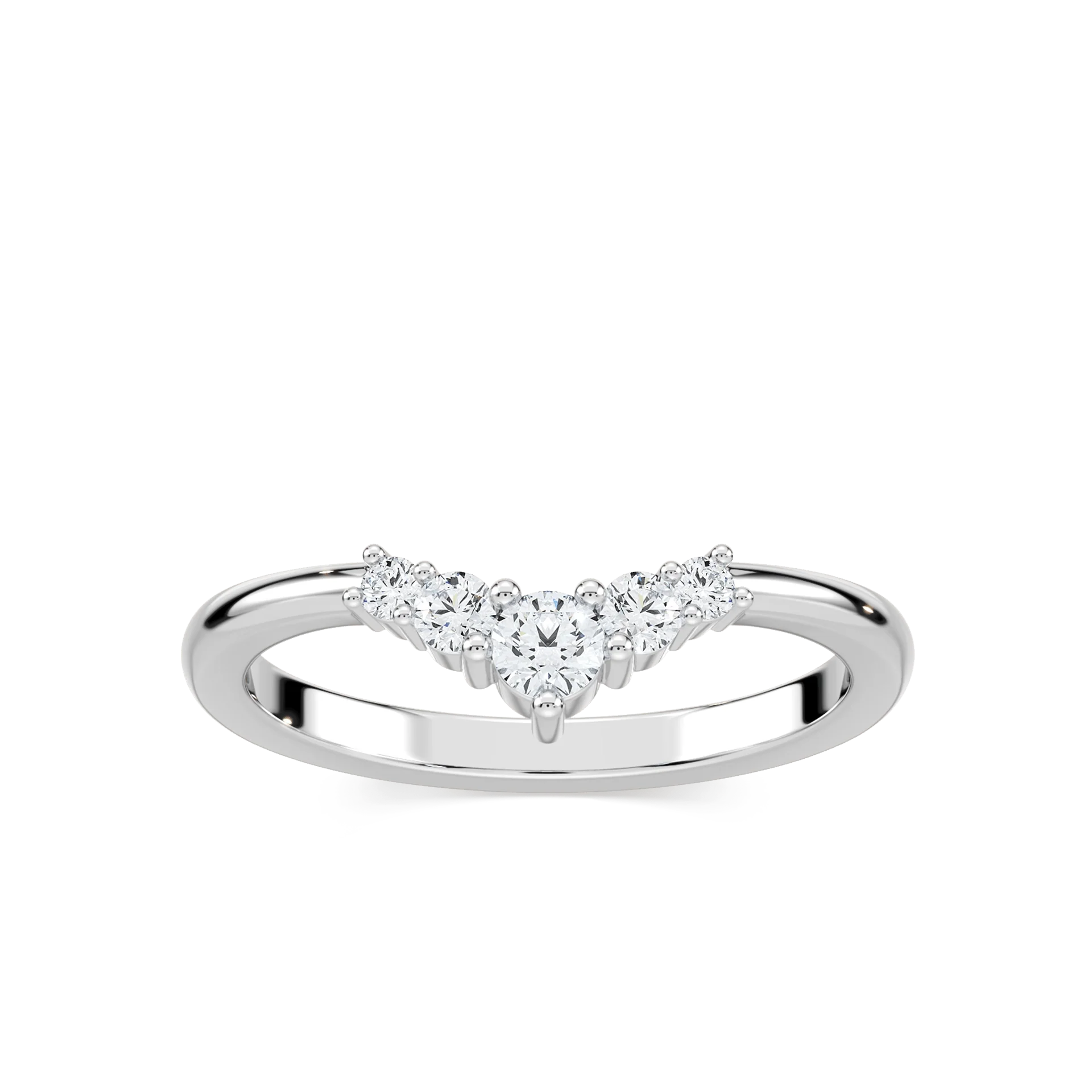 Kennedi 1/4 ctw Round Lab Grown Diamond Graduated Chevron Stackable Band