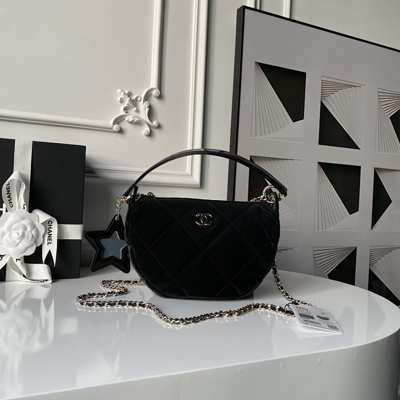 Chanel Black Crescent Hobo Bag