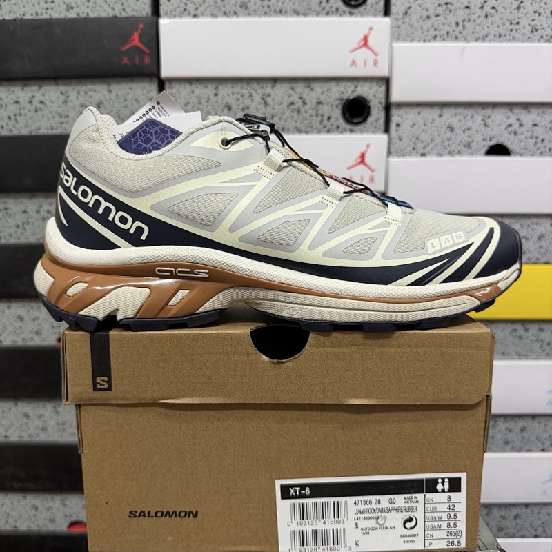 Salomon XT-6 Gray White Lime Sneakers
