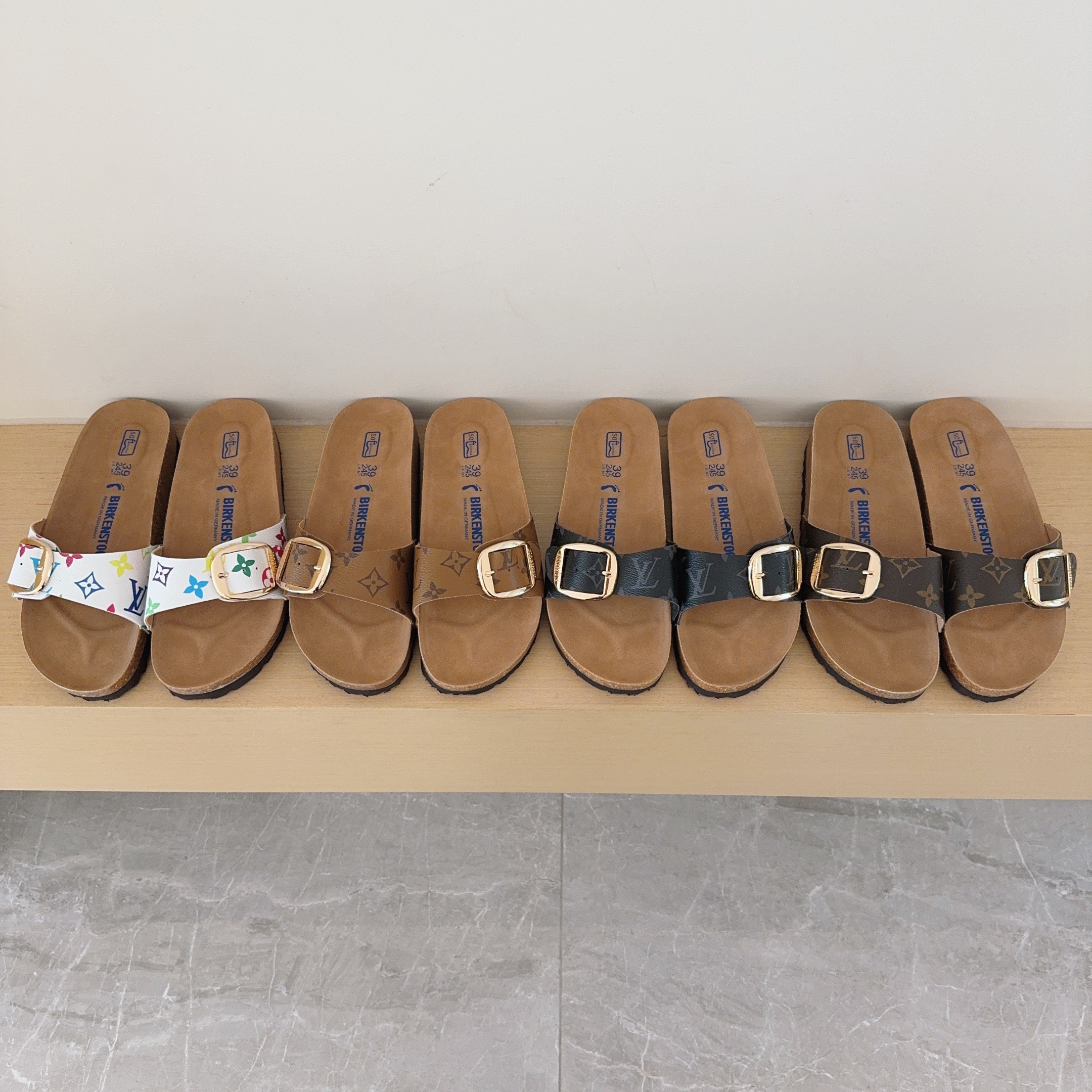 Birken-Style Big-Buckle Sandals