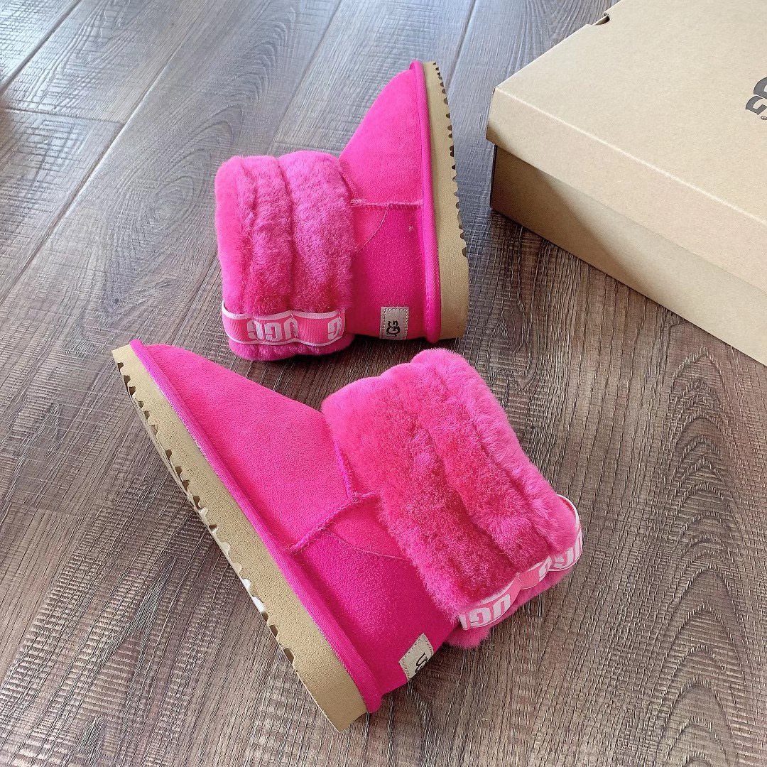 UGG 5854 Fluff Cuff Classic Mini Boots