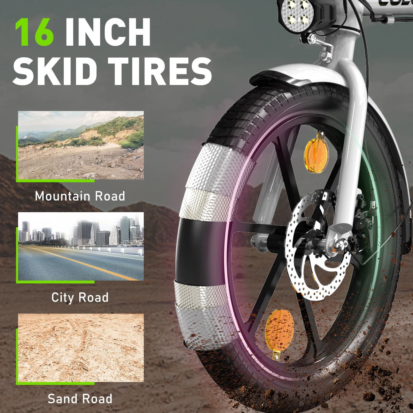 COLORWAY BK35M 16in Folding Electric Bike, 350W
