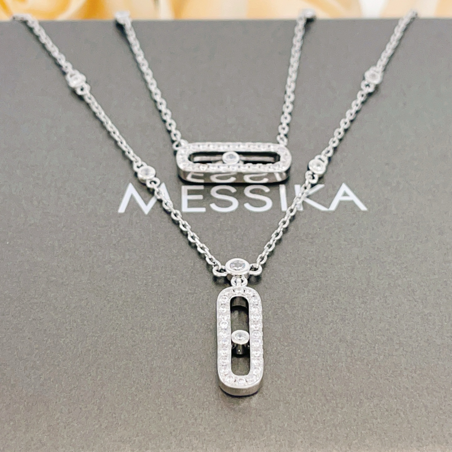 Messika Move Uno Two-Row Full Pavé Necklace