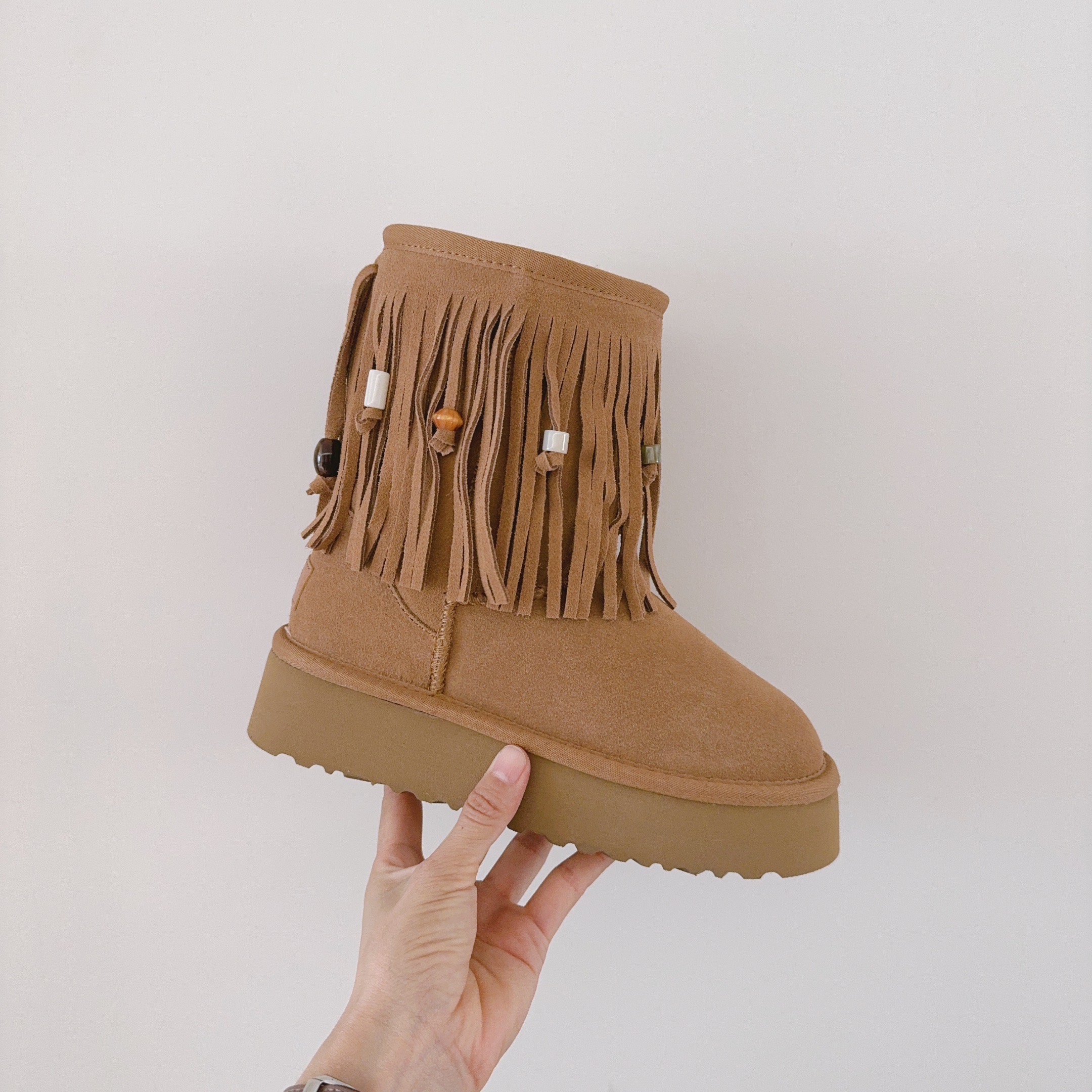Tassel Mid-Calf Boots Platform